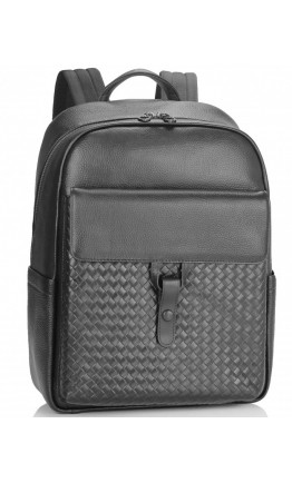 Черный кожаный мужской рюкзак Tiding Bag NM11-8838A