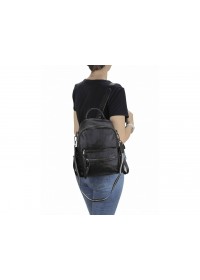 Женский рюкзак черный кожаный Olivia Leather NWBP27-8881A