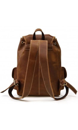 Винтажный оригинальный кожаный коричневый рюкзак P3165B