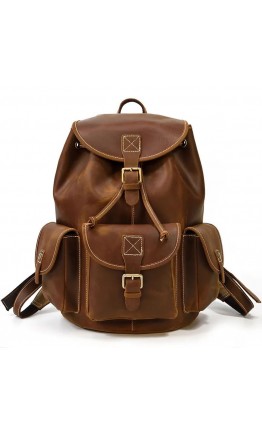 Винтажный оригинальный кожаный коричневый рюкзак P3165B