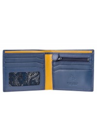 Синий кожаный кошелек Visconti PM101 Pablo c RFID (Blue Mustard)