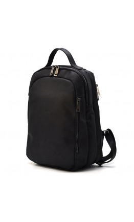 Мужской черный удобный рюкзак из натуральной прочной винтажной кожи TARWA RA-3072-3md