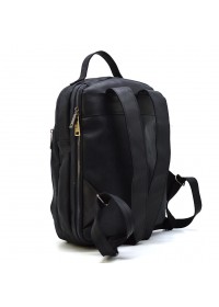 Мужской черный удобный рюкзак из натуральной прочной винтажной кожи TARWA RA-3072-3md