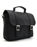 Фотография Кожаная мужская черная сумка-портфель на плечо с ручкой TARWA RA-6008-3md