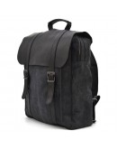Фотография Черный удобный рюкзак из натуральной кожи и прочной ткани канвас TARWA RAG-3420-3md
