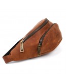 Фотография Бананка сумка на пояс из натуральной винтажной кожи TARWA RB-30351-3md