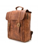 Фотография Вместительный рюкзак из натуральной винтажной кожи TARWA RB-3420-3md рыжая