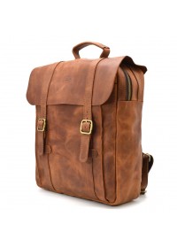 Вместительный рюкзак из натуральной винтажной кожи TARWA RB-3420-3md рыжая