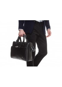 Мужская черная кожаная деловая сумка Royal RB50101