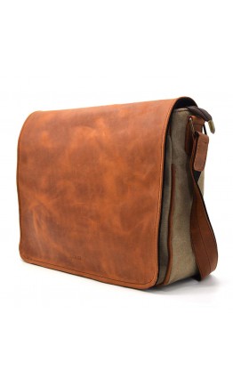 Большая сумка на плечо из ткани и натуральной кожи Tarwa RBs-1047-3md