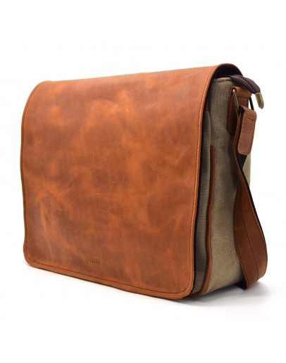 Фотография Большая сумка на плечо из ткани и натуральной кожи Tarwa RBs-1047-3md