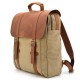 Вместительный рюкзак из натуральной кожи и прочной ткани канвас песочного цвета TARWA RBs-3420-3md