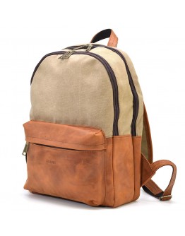 Вместительный рюкзак с сочетанием натуральной кожи и ткани Tarwa RbSc-7273-3md