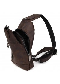 Кожаный мужской рюкзак - слинг на одно плечо Tarwa RC-0116-3md