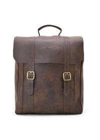 Вместительный рюкзак из натуральной винтажной кожи TARWA RC-3420-3md коричневый