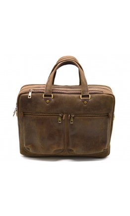 Кожаная деловая мужская коричневая винтажная сумка Tarwa RC-4664-4lx