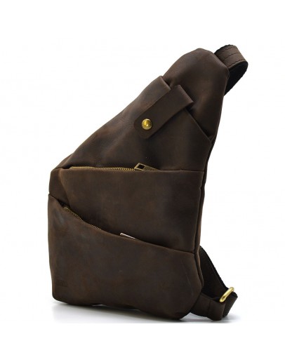 Фотография Винтажная кожаная мужская сумка на плечо - слинг Tarwa RC-6402-3md