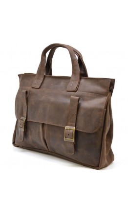 Коричневая деловая мужская кожаная сумка Tarwa RC-7107-1md