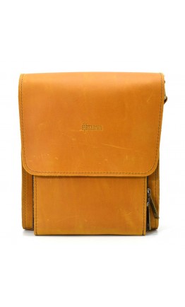 Кожаная сумка мужская на плечо песочного цвета Tarwa Rcam-3027-4lx