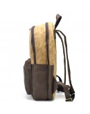 Фотография Коричневый вместительный мужской рюкзак из ткани и натуральной кожи TARWA RCW-7273-3md