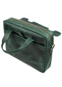 Зеленая мужская кожаная сумка для ноутбука винтажная Tarwa RE-1812-4lx