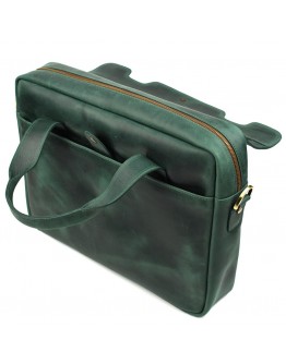 Зеленая мужская кожаная сумка для ноутбука винтажная Tarwa RE-1812-4lx