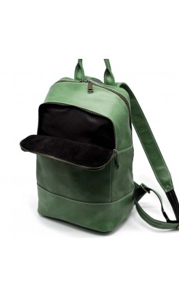 Зеленый кожаный женский рюкзак из винтажной кожи Tarwa RE-2008-3md