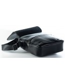 Фотография Черная мужская кожаная сумка на плечо - барсетка REK-020-Black
