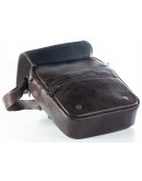 Фотография Коричневая мужская кожаная сумка на плечо - барсетка REK-020-Brown