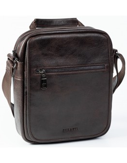 Коричневая мужская кожаная сумка на плечо - барсетка REK-020-Brown