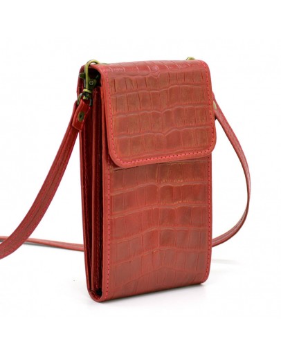 Фотография Небольшая женская кожаная красная сумка Tarwa REP3-2122-4lx