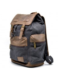 Серый вместительный тканево-кожаный рюкзак Tarwa RG-0010-4lx
