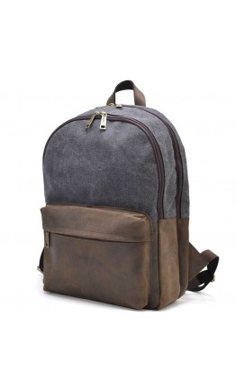 Тканево-кожаный мужской вместительный рюкзак TARWA RGc-7273-3md