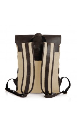 Рюкзак из натуральной кожи и прочной ткани канвас Tarwa RGj-9001-4lx