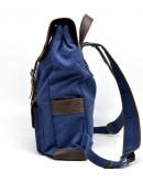 Фотография Синий рюкзак из натуральной кожи и прочной ткани канвас Tarwa RKc-9001-4lx
