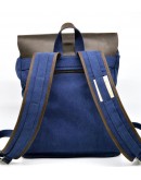 Фотография Синий рюкзак из натуральной кожи и прочной ткани канвас Tarwa RKc-9001-4lx