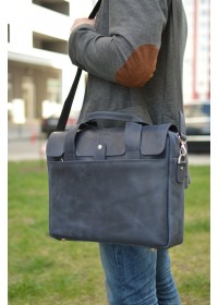 Синяя мужская кожаная сумка для ноутбука винтажная Tarwa RKK-1812-4lx