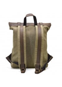 Вместительный рюкзак из комбинации натуральной кожи и ткани TARWA ROc-5191-3md