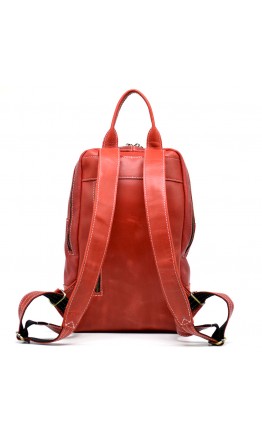 Красный кожаный женский рюкзак из винтажной кожи Tarwa RR-2008-3md