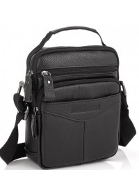 Черная сумка - барсетка кожаная Allan Marco RR-9055A