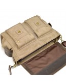 Фотография Мужская коричневая сумка на плечо из кожи и канваса Tarwa RSc-6690-4lx