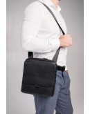 Фотография Мужская кожаная черная сумка на плечо Tavinchi S-002A