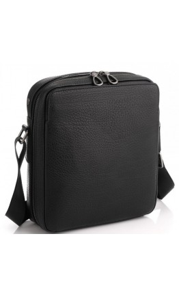 Черная кожаная сумка на плечо Tavinchi S-006A