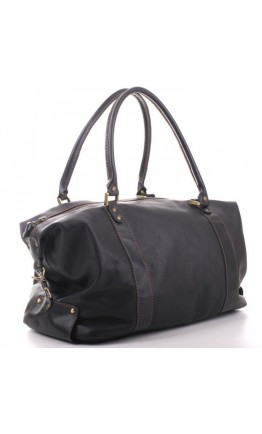 Черная сумка гладкая для командировок - дорожная сумка Manufatto s1-black-glad