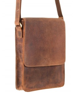 Коричневая винтажная мужская сумка на плечо Visconti S11 Skyler (Havanna Tan)