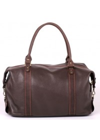 Кожаная коричневая вместительная сумка для командировок s1brown