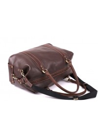 Кожаная коричневая вместительная сумка для командировок s1brown