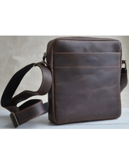 Коричневая кожаная мужская сумка на плечо - планшет 7229902-SGE