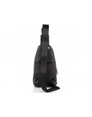 Фотография Черная сумка кожаная слинг Tiding Bag SM8-015A