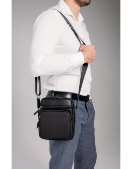 Черная мужская кожаная сумка на плечо Tiding Bag SM8-1022A